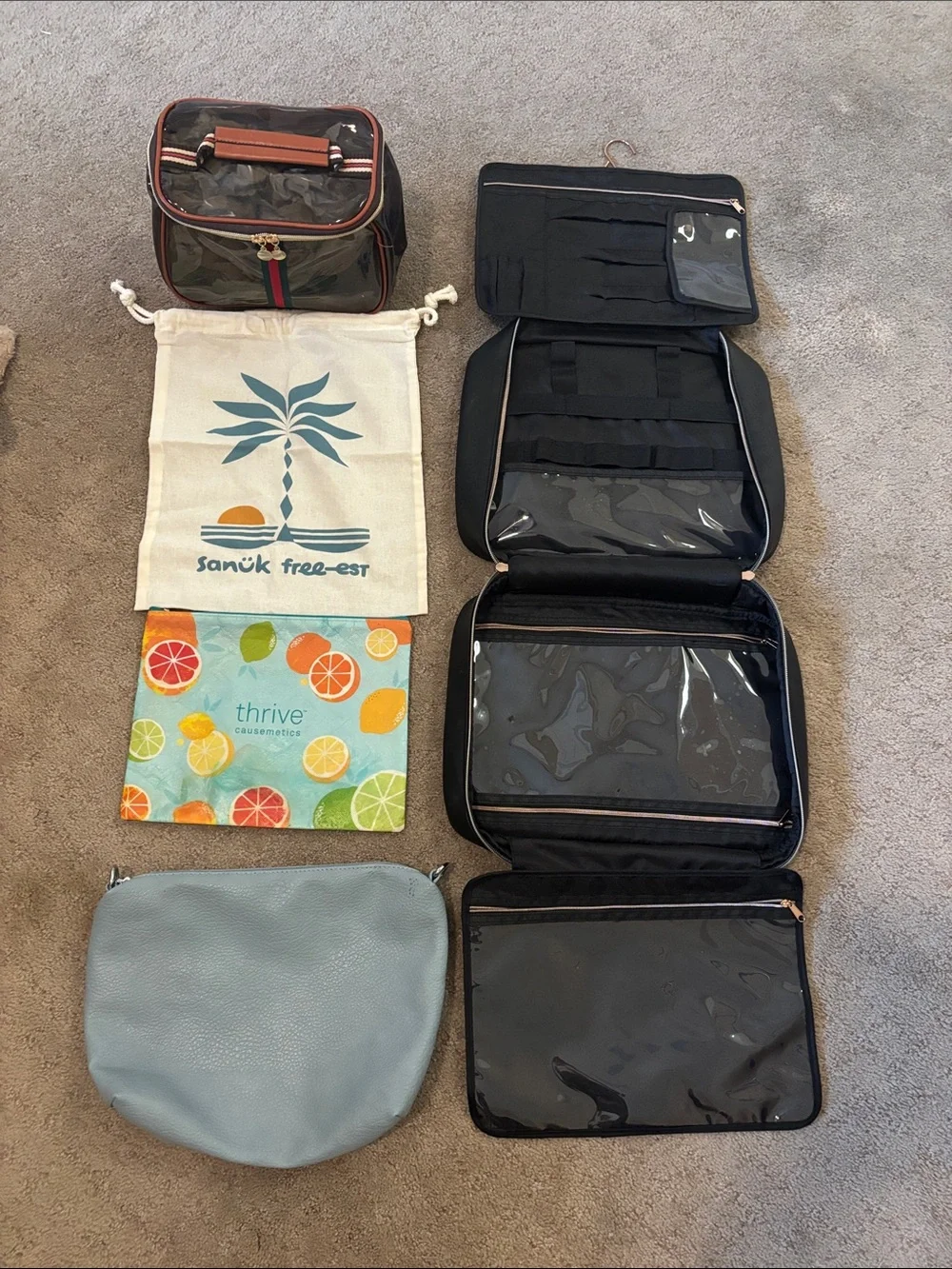 5 piece cosmetic toiletries travel lot with new items